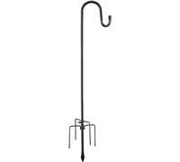 LAIDER HEROS Crochet de Berger de Jardin, 238cm 5Broches Base Support d'Extérieur pour Mangeoires à Oiseaux - Mât Réglable Robuste pour Suspendre des Plantes, Décorations et Mariage/Noir Mat