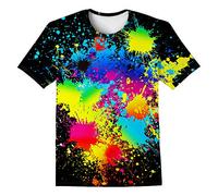 LAIDIPAS T-shirt graphique 3D cool à col rond unisexe à manches courtes pour garçons et filles de 6 à 16 ans, 1-Graffiti, 11-13 ans