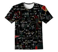 LAIDIPAS T-shirt graphique 3D cool à col rond unisexe à manches courtes pour garçons et filles de 6 à 16 ans, Mathématiques, 11-13 ans