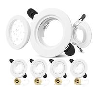 Laiebri Lot de 4 Spot LED Encastrable 230V IP65 Cadre Avec Douille GU10, Spots de Plafond Trou de Montage ø58-75mm, Rond Aluminium GU10 Spot LED Salle de Bain, Blanc