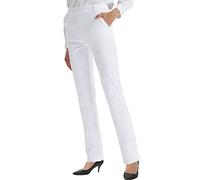 LaiEr Femmes Bootcut Pantalon Bureau Business Casual Yoga Travail Pantalons avec Poches Jambes Droites Pantalons Femmes Stretch Pantalons(Blanc, X-Small)
