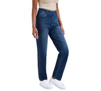 LaiEr Jeans de Yoga à Haute élasticité pour Femmes,Pull on Pantalons de Fitness avec Poches Pantalons à Coupe Bootcut Micro Doux et Confortables,Adaptés aux Sports et de Yoga de Fitness.(DarkBlueM)