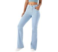 LaiEr Jeans de Yoga pour Femmes à Haute Élasticité,Sweatpants Skinny avec Élastique pour Relever Les Fesses et Fermeture Éclair,Pantalons Slightly Bootcut Doux,Combinaison Mode et Casual.(LightBlueL)