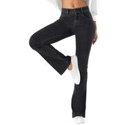LaiEr Jeans de Yoga pour Femmes à Haute Élasticité,Sweatpants Skinny avec Élastique pour Relever Les Fesses et Fermeture Éclair,Pantalons Slightly Bootcut Doux,Combinaison Mode et Casual.(Dark GreyL)