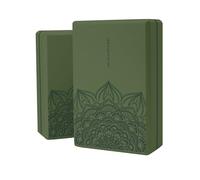 LaiEr Lot de 2 blocs de yoga en mousse EVA haute densité, surface antidérapante, douce et légère pour yoga, pilates, méditation - Vert forêt - 22,9 x 15,2 x 7,6 cm