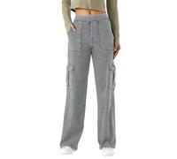 LaiEr Pantalons de marche pour femmes Straight droits Denim Casual work jeans Pantalons de randonnée Outdoor streetwear femmes streetwear Convient pour Randonnée Décontractée en Extérie.(GrisChiné ,L)