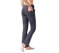LaiEr Pantalons de Yoga pour Femmes - Leggings Élastiques Taille Haute, Fitness, Décontractés à Quatre Poches, Évasés - Gris Foncé, L
