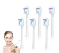 Laifen Lot de 6 têtes de brosse à dents de rechange, pour adultes, compatibles avec la brosse à dents électrique Laifen (blanc, taille M)