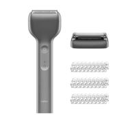 Laifen T1 Pro Rasoir Électrique pour Rasage Quotidien des Barbes Courtes et Clairsemées, Moteur 12 000 CPM, Autonomie 120 Min, Usage à Sec et Sous l'Eau, Avec Tête Tondeuse et 3 sabots (Gris Sidéral)
