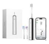 Laifen Wave - Brosse à dents électrique- Acier inoxydable- avec 3 têtes . Double action : tête de brosse pivotante et vibrante