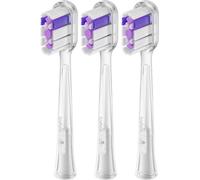 Laifen Wave Electric Toothbrush Heads 3 pc Transparent Purple White Hard Bristles