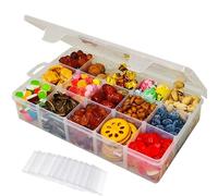 LAifu Grande boîte à goûter avec 15 compartiments amovibles, plateaux divisés avec compartiment pour bonbons, épices, fruits, noix, chips, cookies, etc
