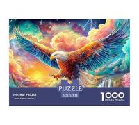 L'Aigle Coloré Vole au Milieu des Nuages et des Éclairs Puzzle De 1000 Pièces Eagle Défi De Jeu d'esprit pour Toutes Les Âges 52x38cm/1000pcs