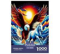 L'aigle Frappe Le Ciel Puzzle 1000 Pièces Cadeau Unique Oiseaux de Proie Jeu Éducatif Challenge Toy À De Qualité Supérieure Peinture Art pour Adultes Et Enfants 38x26cm/1000pcs