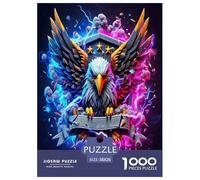 L'aigle Frappe Le Ciel Puzzles 1000 Pièces Cadeau Unique Oiseaux de Proie Jeu Éducatif Challenge Toy À De Qualité Supérieure Peinture Art pour Adultes Enfants 38x26cm/1000pcs