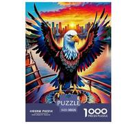 L'aigle Frappe Le Ciel Puzzles 1000 Pièces Cadeau Unique Oiseaux de Proie Jeu Éducatif Défi Jouet À De Qualité Supérieure Peinture Art pour Adultes Et Enfants 38x26cm/1000pcs