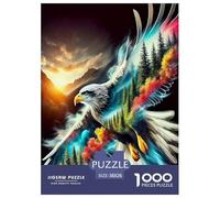 L'aigle Frappe Le Ciel Puzzles 1000 Pieces Cadeau Unique Oiseaux de Proie Jeu Éducatif Défi Jouet À De Qualité Supérieure Peinture Art pour Adultes Et Enfants 38x26cm/1000pcs