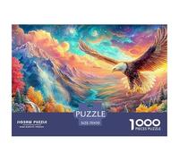 L'aigle Plane au-Dessus d'un Paysage montagneux coloré Puzzle De 1000 Pièces Eagle Cadeau Parfait pour Garçons, Filles, Hommes Et Femmes 70x50cm/1000pcs