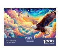 L'Aigle S'envole dans Un Ciel Vivant avec des Oiseaux et Chute Puzzle De 1000 Pièces Eagle Parfait pour Les Soirées De Jeux, Adultes Et Enfants 52x38cm/1000pcs