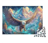 L'aigle survole la Montagne la Nuit Jigsaw - 1000 Pièces Jeux Éducatifs, Faune Sauvage Décoration De Maison, Puzzle Défi pour Adultes Idéal en Cadeau 52x38cm/1000pcs