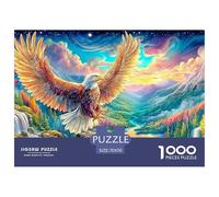 L'aigle survole Les Montagnes et la Cascade vivantes Puzzle De 1000 Pièces Eagle Excellent Cadeau pour Personnes Âgées, Seniors, Adultes Et Enfants 70x50cm/1000pcs