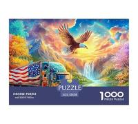 L'aigle Vole au-Dessus d'un Camion décoré sur la Route Puzzle De 1000 Pièces Eagle Éducatif Et De Défi pour Enfants Et Adultes 52x38cm/1000pcs