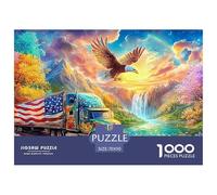 L'aigle Vole au-Dessus d'un Camion décoré sur la Route Puzzle De 1000 Pièces Eagle Idéal pour Le Cadeau d'anniversaire Et De Vacances 70x50cm/1000pcs