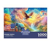 L'aigle Vole au-Dessus d'un Camion décoré sur la Route Puzzle De 1000 Pièces Eagle Qualité Premium, Excellent Jeu pour Adultes Et Enfants 38x26cm/1000pcs