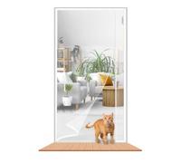 LAIJIANG Porte Moustiquaire, Résistante Avec Aimants 4cm Plus Larges, Auto-Fermante, Empêche Les Insectes, Air Frais, Adaptée Aux Enfants & Animaux(White ⅃,80x200cm)