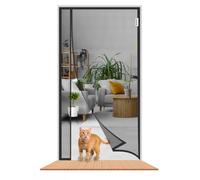 LAIJIANG Porte Moustiquaire, Résistante Avec Aimants 4cm Plus Larges, Auto-Fermante, Empêche Les Insectes, Air Frais, Adaptée Aux Enfants & Animaux(Black L,110x220cm)