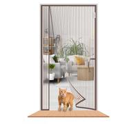 LAIJIANG Porte Moustiquaire, Résistante Avec Aimants 4cm Plus Larges, Auto-Fermante, Empêche Les Insectes, Air Frais, Adaptée Aux Enfants & Animaux(Brown L,90x205cm)