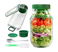 LAIKAIEU Bocaux À Salade Pliables, 2026 Nouveau Pot Salad Avec Compartiment À Vinaigrette Et Brosse De Nettoyage, Capsules Convient Pour La Maison, Extérieur, Voyages Et Fêtes (Vert,1000ml)