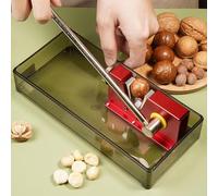 LAIKAIEU Casse Noix Cracker De Coquille Macadamia Opener, Poignée en Métal Durable Et Organisateur en Bois pour La Noisette, Noix du Brésil, Amandes, Pécan, Grenoble (Étanche)