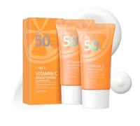 LAIKOU Vitamin C Crème Solaire Corps et Visage, Hydratant Crème Solaire Visage SPF 50, Protection UVA/UVB, Non Gras, Rafraîchissant - Sun Secure Fluide pour Tous Types De Peaux
