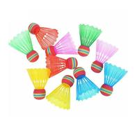 Laikoutd 10 Pièces/Ensemble Badminton Arc-en-Ciel Tête Nylon Plastique Volant Ensemble pour Jeu Sport Divertissement pour Joueur Arc-en-Ciel Tête