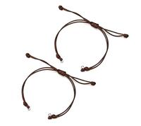 Laikoutd 2 Pièces Élastique Fait À La Main Corde À Main Semi-finie Tissée Bohème Fil De Cire Coloré Bijoux Multicolores en Corde Tressée pour Femmes