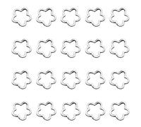 Laikoutd 20 Pcs/lot Antique Argent Bronze Creux Fleur Perles Perle Entretoise Connecteurs pour La Fabrication De Bijoux Fleur Charme pour La Fabrication De Bijoux Artisanat Bracelets