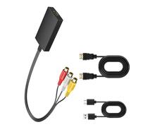 Laikoutd 3. Adaptateur HDTV Composite 3RCA Transmission De Commutateur 1080P pour Accessoires Console Jeu Et Convertisseur VCD HDTV