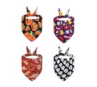 Laikoutd 4lots Halloweens Triangles Bib Dog Bib Pet Douchage Craquins pour Animaux Compagnie pour Chiens Chats Accessoires Mode Canine