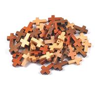 Laikoutd 50 Pièces/Paquet Croix en Bois Sacré Ustensile D'église Chrétien Méditation Prière Accrochée De Palmier Décorations pour La Maison Confort Tenant des Produit Religieux Souvenir De À