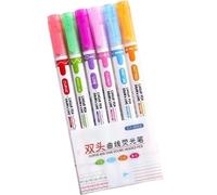 Laikoutd 6 pièces marqueur surligneur fluorescent stylo surligneur à double pointe pour la fabrication de cartes Scrapbooking Journal codage couleur acheter des fluorescents