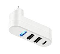Laikoutd Adaptateur USB C de Voyage Portable, Extension de Puissance de données de Type C, Rotation à 180 degrés, adapté espaces restreints sur n ' Importe Quel Appareil, Extension Portable