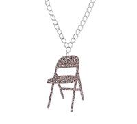Laikoutd Boucles D'oreilles Pendantes De Chaise Pliante Amusante Collier À Pendentif Chaise Paillettes Collier Breloques Unique Pour Femmes Et Filles Pendentif Amusant Pour Un Usage Quotidien