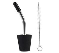 Laikoutd Bouilloire De Camping en Acier Inoxydable avec Brosse Tube D'extension Théière À Café Portable Buses Conduite 'Eau Équipement Camping Cafetière Tube 'Immersion Tuyau 'Eau