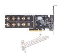 Laikoutd Carte Adaptateur NVMe PCIe3.0 À 4 Canaux avec Refroidissement Actif Et Installation sans Outil Supports Plug Play Carte D'extension PCIe en Métal pour Postes De Travail