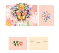 Laikoutd Carte de vœux en papier sculpté papillon, faite à la main, journée des enseignants, comprend une enveloppe assortie pour l ' enveloppe postale