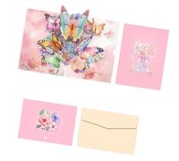 Laikoutd Carte de vœux en papier sculpté papillon, faite à la main, journée des enseignants, comprend une enveloppe assortie pour l ' enveloppe postale