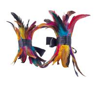 Laikoutd Chaînes De Pied À Plumes Réglables Floues Bracelets Cheville Punk Rock pour Costumes d'halloween Spectacles Cosplay Et Danse Accessoires Pied Fête Cosplay Plumes Floues
