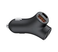 Laikoutd Chargeurs De Voiture À 4 Emplacements en Forme Y avec Rapide Totale 48 W Deux Connexions USB Type C pour L'alimentation Simultanée d'un Appareil Adaptateur Voiture