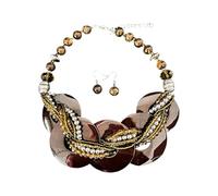 Laikoutd Collier de perles de coquillage délicat et boucles d ' oreilles coordonnées Ensemble de bijoux d ' inspiration bohème adapté à tous les tons de peau 4 teintes bijoux en coquillage naturel